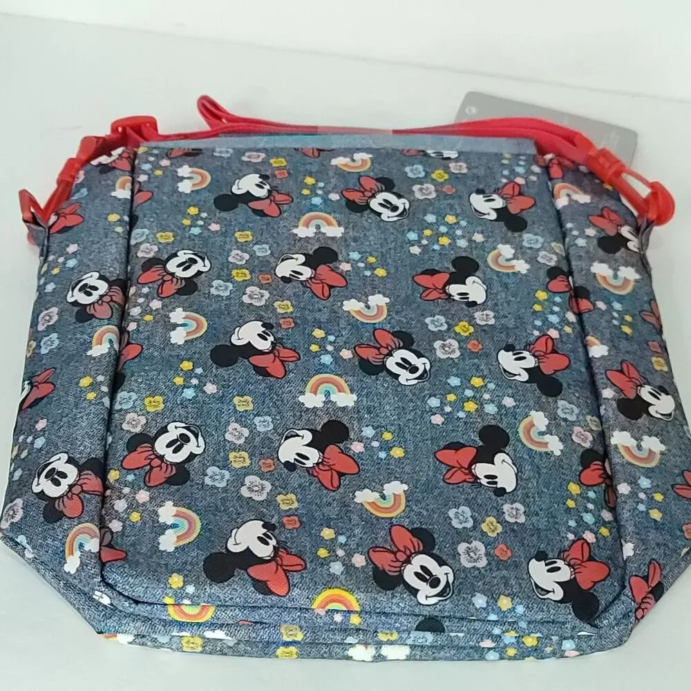 Disney Store Minnie Mouse Insulated Lunch Bag Cooler Blue Jeans Red Bow NEW Tags